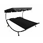 Aga Garden Lounger for Two People with Canopy Black