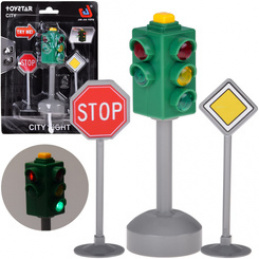 Traffic light with sound and light + 2 traffic signs ZA5845 universal