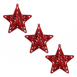 Aga Set of 3 Christmas Ornaments Star Red