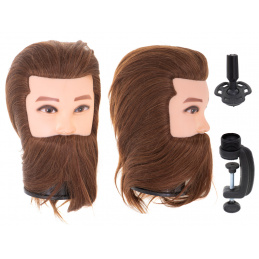 Aga Barber training - head with beard BARBER brown