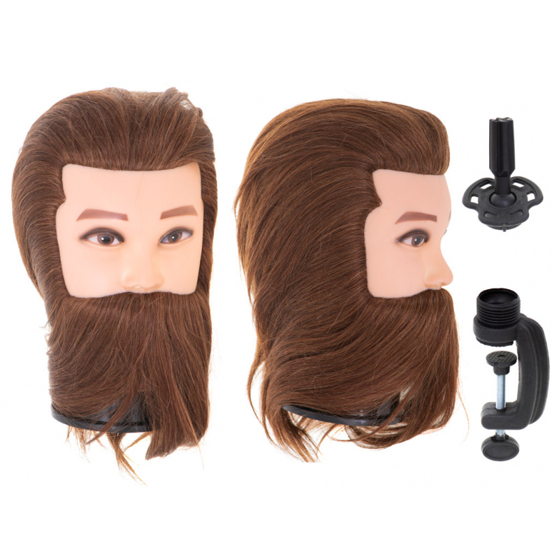 Aga Barber training - head with beard BARBER brown