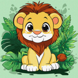 Painting by numbers 30x30cm KHO1272 Happy Lion Cub AP0087 universal