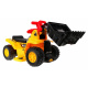 Battery-powered bulldozer for kids Rider + helmet + movable bucket + sounds