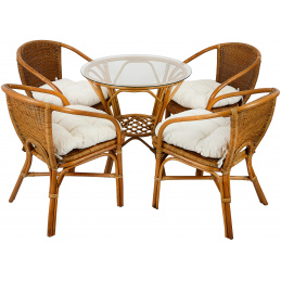 Aga Rattan set MONTOYA Colonial White