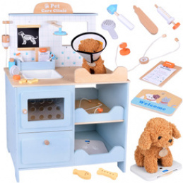 Wooden Clinic Veterinary Office with Plush Dog Accessories ZA5939 Universal