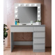 Aga Dressing table with mirror, lighting and el.drawer Glossy White