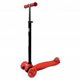 Children's three-wheeled scooter with LED wheels Red 6DZ076 - II. QUALITY