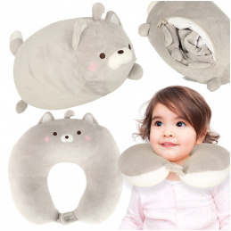 Travel Pillow 2-in-1 Neck Pillow for Airplane Car Mascot Cat