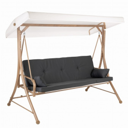 Garden swing bench for 3 people with canopy - foldable flat