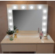 Aga Dressing table with mirror and lighting + stool Glossy white