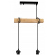 Hanging Ceiling Light LED Wooden Beam 2xE27 Dense Ball Chandelier Luca