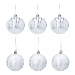 Aga Christmas Ornaments 7cm 6pcs Silver - Beads