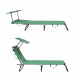 Aga 2x Garden Reclining Lounger with Canopy Light Green