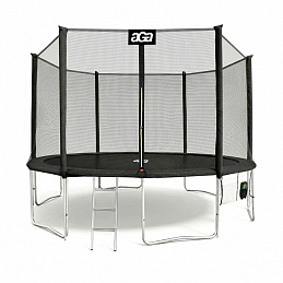 Aga SPORT PRO Trampoline 430 cm Black + Safety Net + Ladder + Shoe Pocket