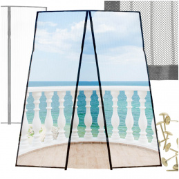 LUARO magnetic door screen robust strong magnet 110x210cm