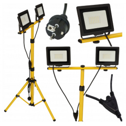 Set of 2x50W LED Floodlights + 170cm Tripod - Neutral White