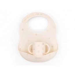 Silicone Bib with Pocket + Silicone Cup Animals 6m+ BAMBOOM Universal