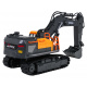 R/C excavator with a metal bucket and smoke function