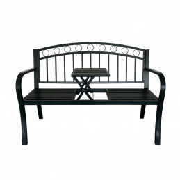 Aga Metal Garden Bench with Folding Table 127x53x84 cm
