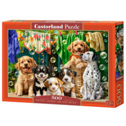 Puzzle 500-piece Puppies, Laundry and Bird Antics B-54152 universal