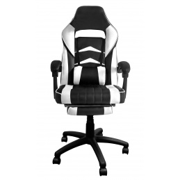 Aga Office chair Black - White with footrest