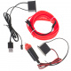 LED ambient lighting for car / car USB / 12V tape 3m red