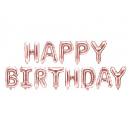 Balloon Decoration Happy Birthday 340cm x 35cm Pink