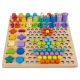 Wooden jigsaw with fish, numbers, circles ISO 17252