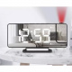 Mirror clock with projector Black Izoxis 19576