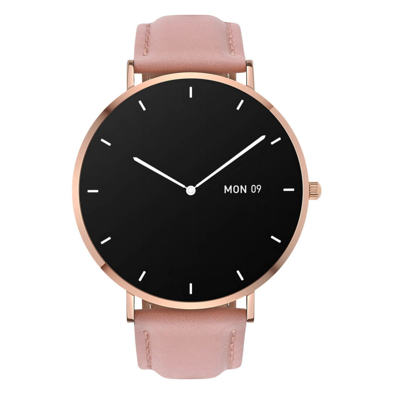 Garett Verona Smartwatch Gold with Pink Leather Strap