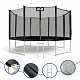 Aga SPORT PRO Trampoline 366 cm Black + Safety Net + Ladder