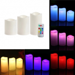 Q82 LED CANDLES 3PCS + REMOTE CONTROL