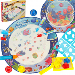 Water mat for painting water drawing markers stencils roller 80 cm round water world