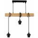 Hanging Ceiling Light LED Wooden Beam 3xE27 Chandelier Wire Ball