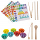 Wooden jigsaw with fish, numbers, circles ISO 17252