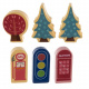 Wooden blocks with mat city 100 pcs Kruzzel 19159
