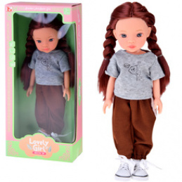 Lovely Girl Doll with Long Chestnut Hair in Sportswear 33 cm ZA5849 Universal