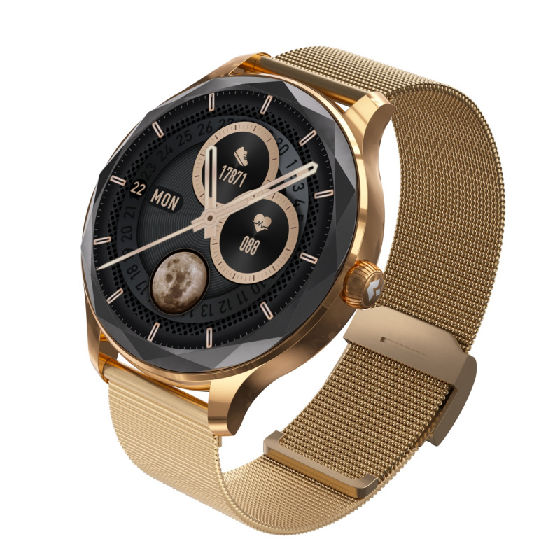 Garett Viva Gold Smartwatch with Steel Strap