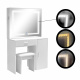 Aga Dressing Table with Mirror and LED Lighting + Stool Matte White