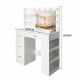 Aga Dressing Table with Mirror and Lighting Matte White