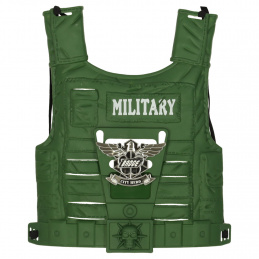 Military gear costume vest rifle binoculars