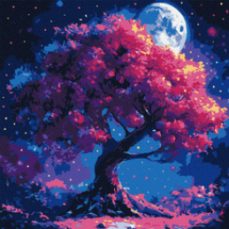 Painting by numbers 40 x 40 cm KHO6384 Tree silhouette AP0096 universal