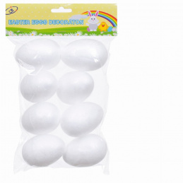 White polystyrene eggs 8 Easter