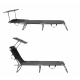Aga Garden Reclining Lounger with Canopy Grey