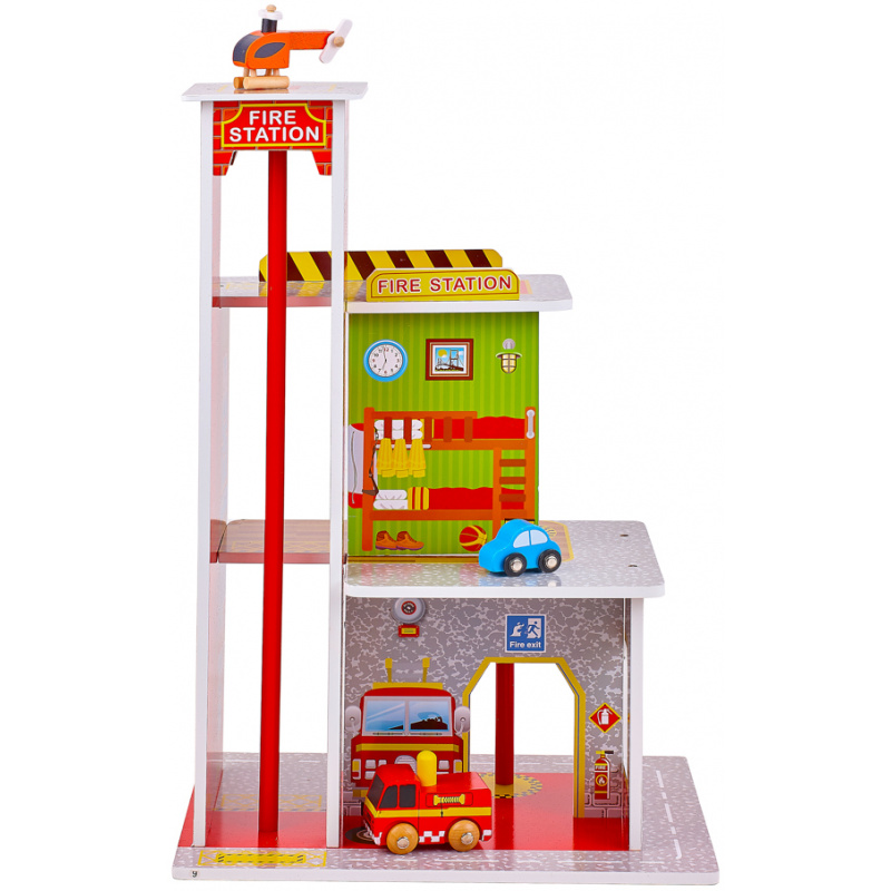 Aga4Kids Wooden Fire Station Play Set