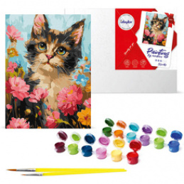 Paint by Numbers Set Fluffy in Flowers KHO6600 30x40 AP0012 Universal