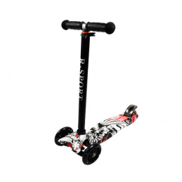 R-Sport Children's three-wheeled scooter with LED wheels H2 Black