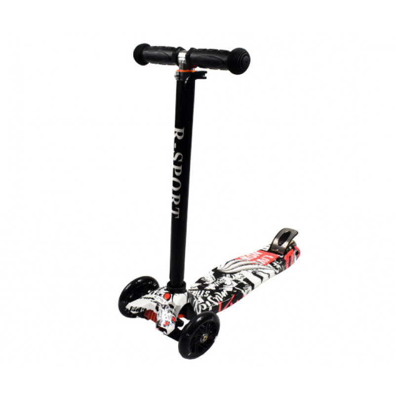R-Sport Children's three-wheeled scooter with LED wheels H2 Black