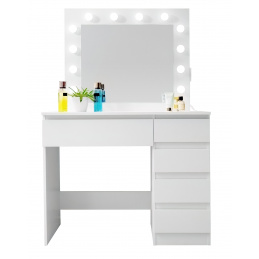 Aga Dressing table with mirror, lighting and el.drawer Matte White