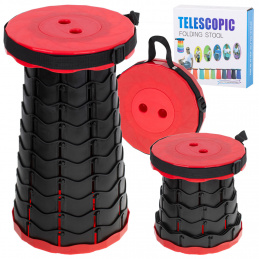 Aga Telescopic Folding Stool Black-Red